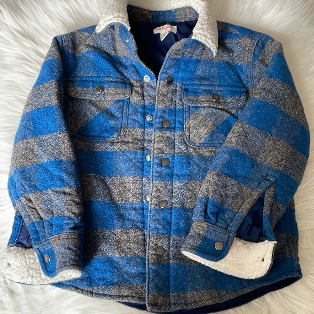 Cat & Jack Cotton Blue and Gray Kids Jacket, size XS